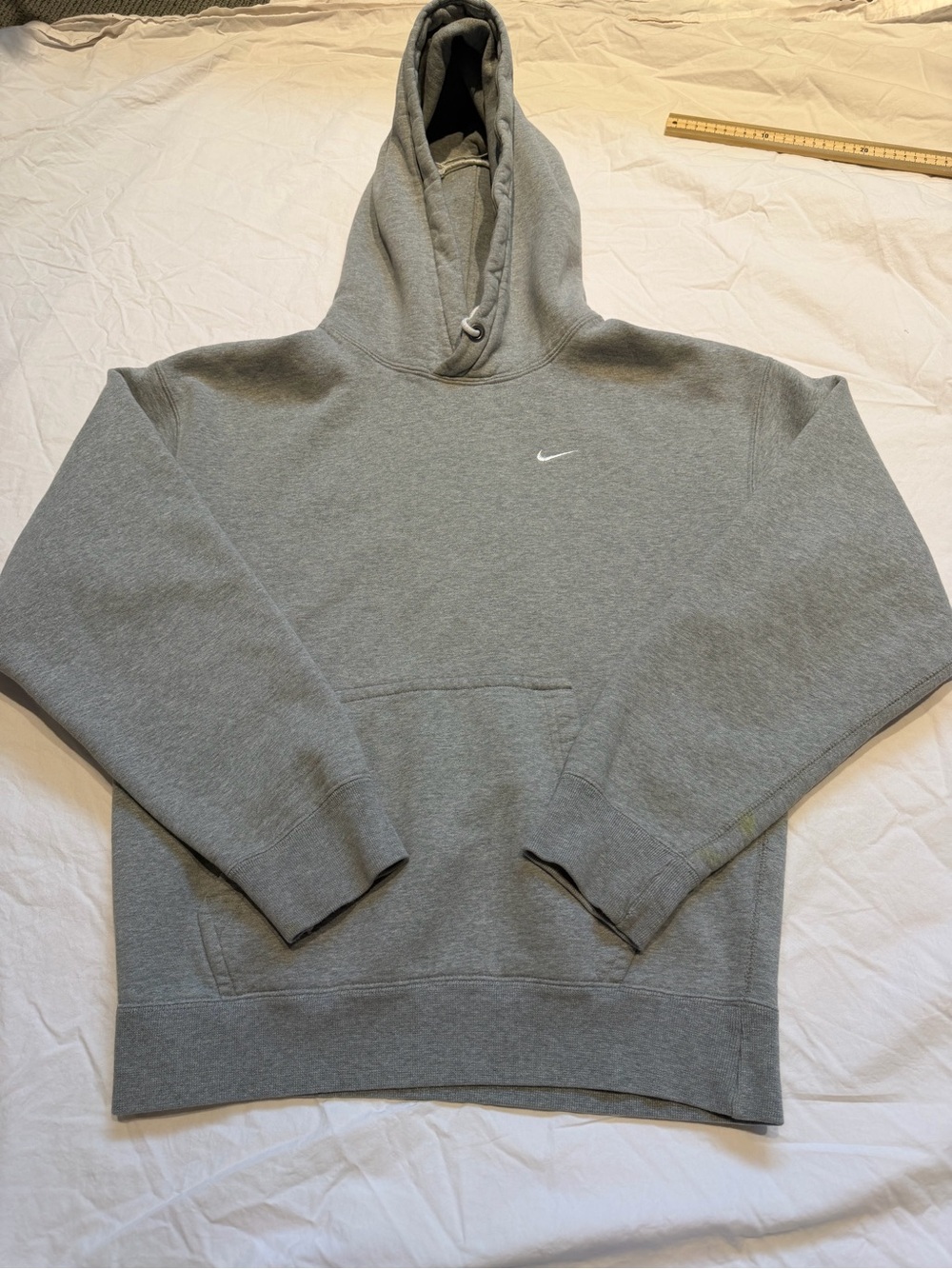 Nike Men's Gray Hooded Sweatshirt - XSmall Swoosh Logo